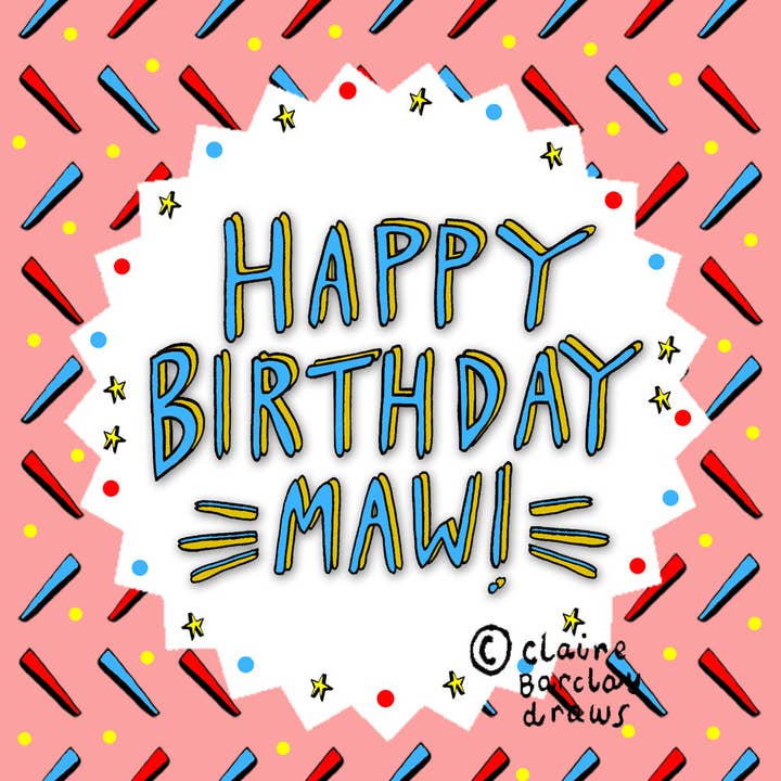 Claire Barclay Draws - Wholesale Verjaardagskaartje - Fijne verjaardag Maw! Schotse verjaardagskaart - Mum Card1