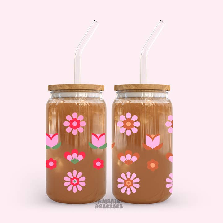 Tulips For The Girls Glass Cup for wholesale by amarieacreates