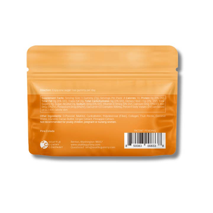 Seattle Gummy Company - Wholesale Oral Supplement/Vitamin - SUGAR FREE – Golden Glow Turmeric & Ginger Gummies (12-Pack)
