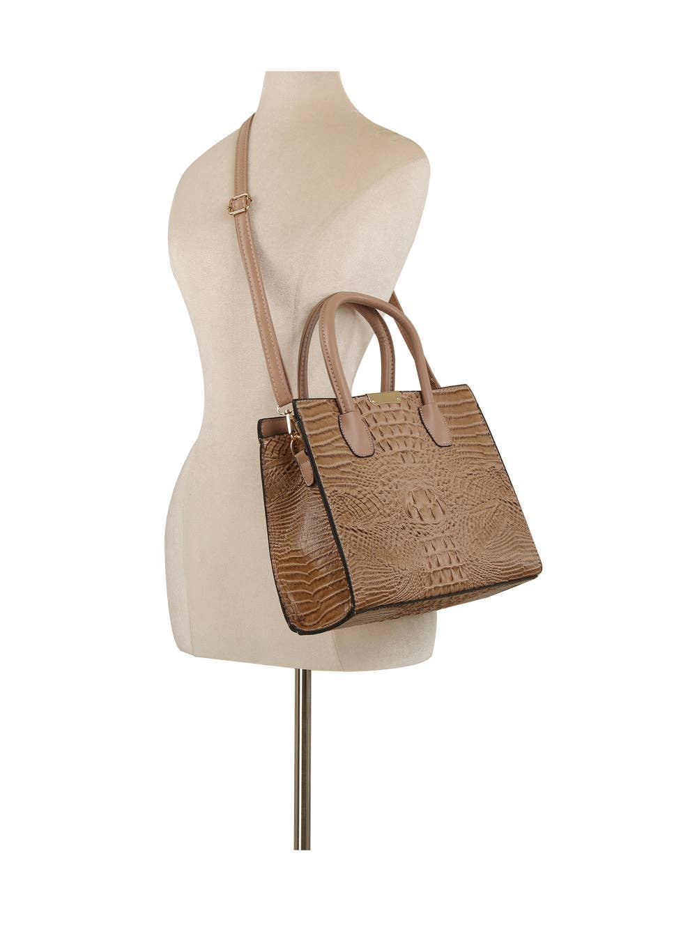 Handbag Factory Corp – wholesale Tote bag – Women's – Crocodile Embossed 3-Piece Tote Set8