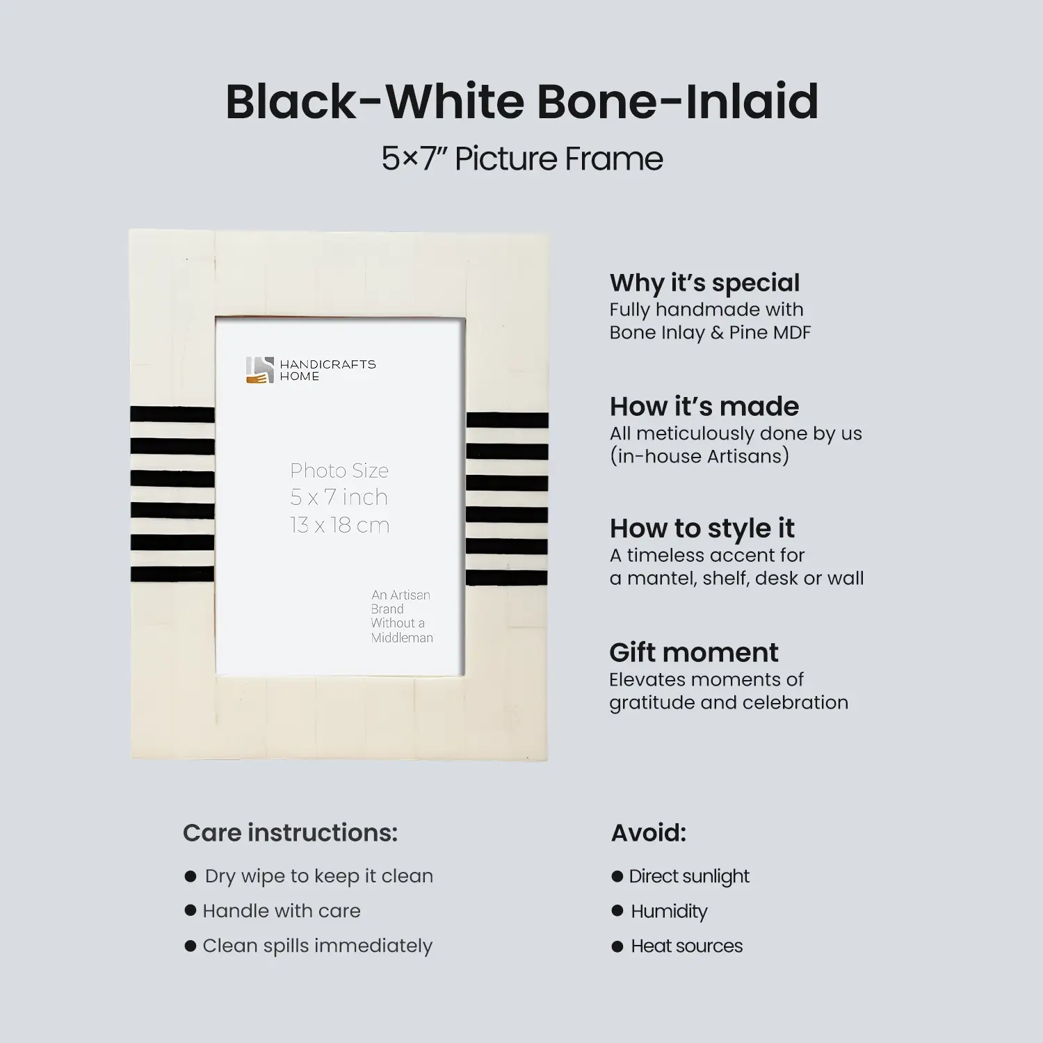 Handicrafts Home – Engroshandel Billedramme – Fremstillet efter ordre Kontur Lado Billedramme, 2 størrelser2