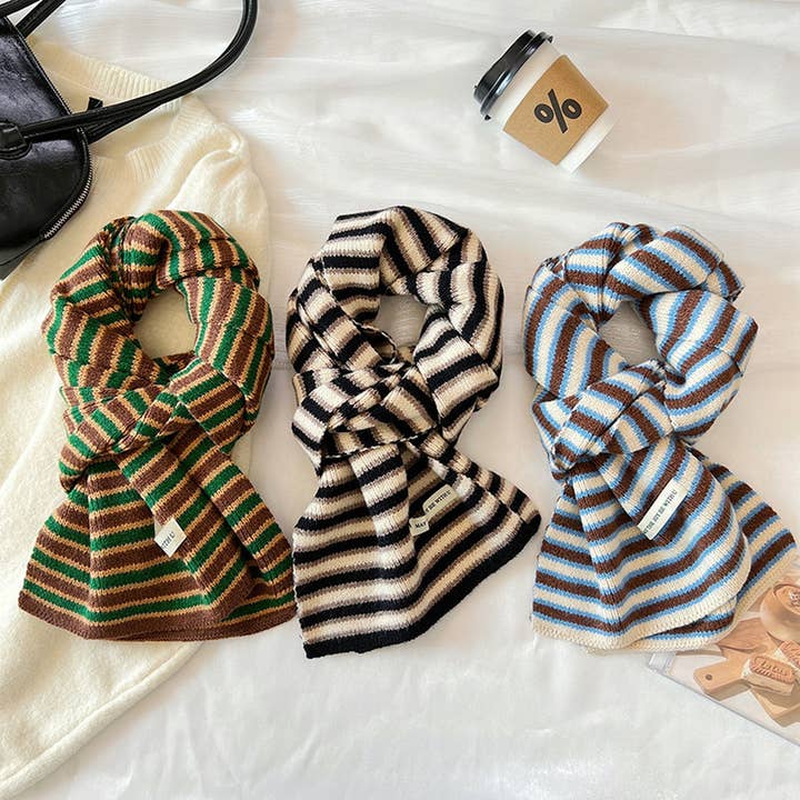 Colorful Stripe Knit Scarf – Soft Trendy Winter_CWASC1256 for wholesale by ACCITY