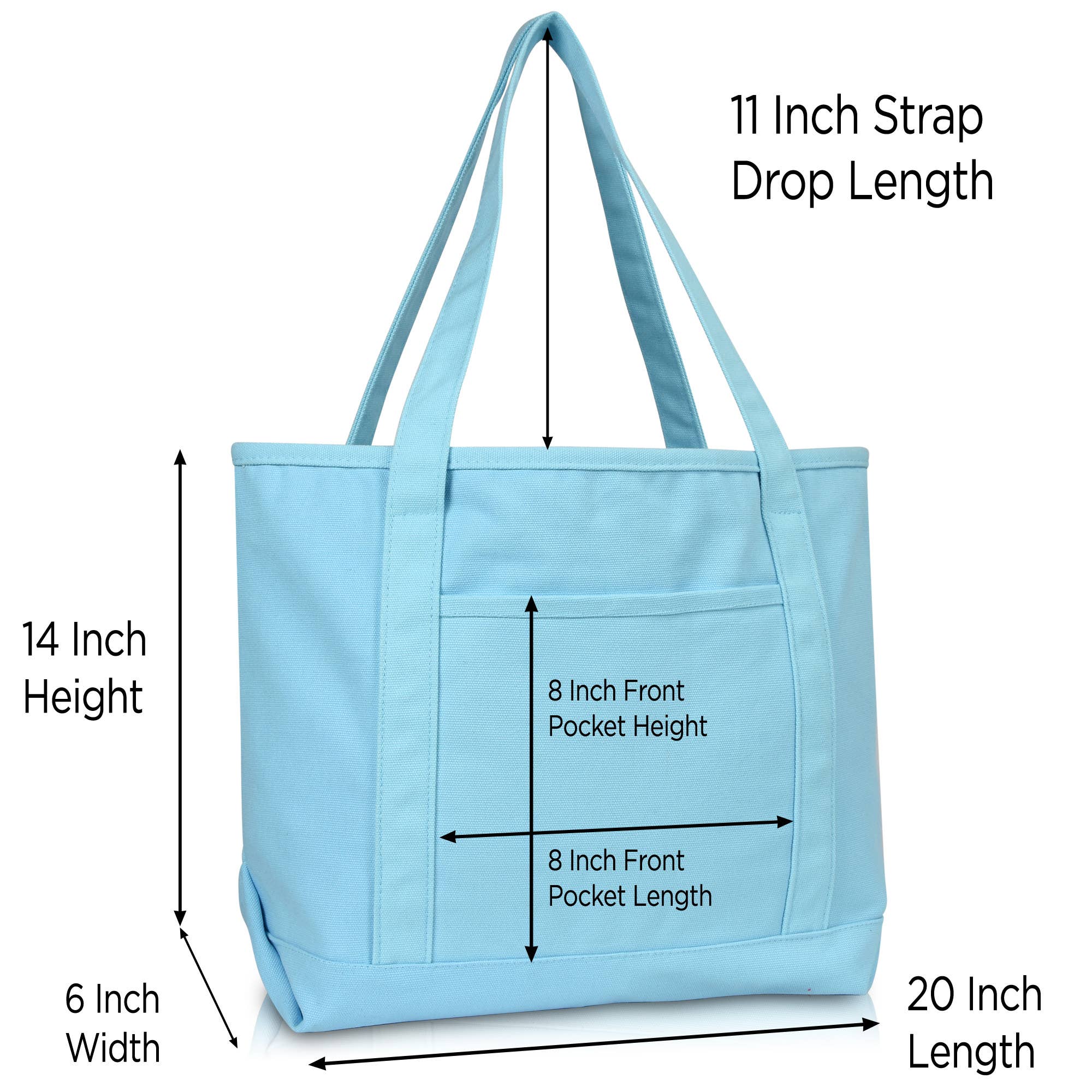Dalix – wholesale Tote bag – Women's – DALIX 20" Solid Color Cotton Canvas Shopping Tote Bag16
