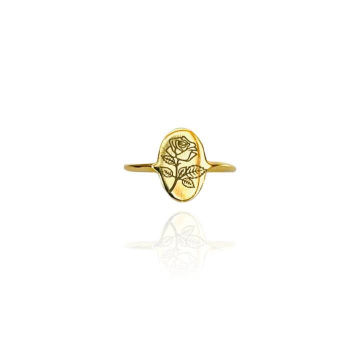 The Golden Rose Ring - Modern Layering Botanical Ring for wholesale by Hudson and Birch