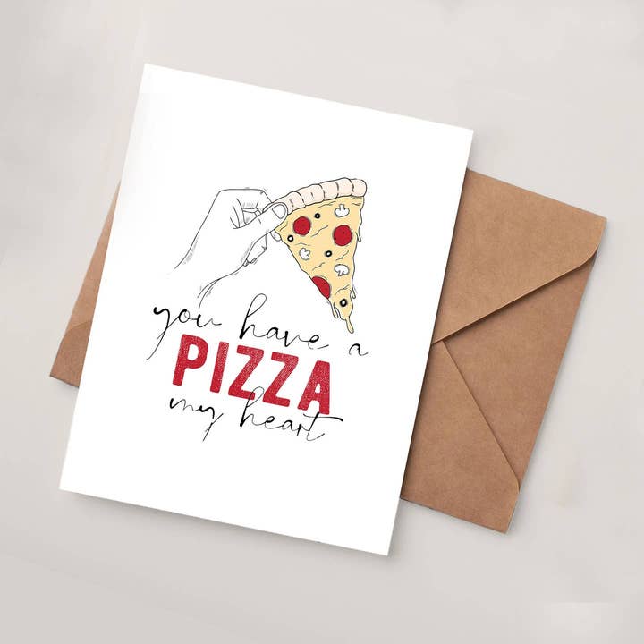 Pizza My Heart | Greeting Card | Cardstock for wholesale by Jupiloom