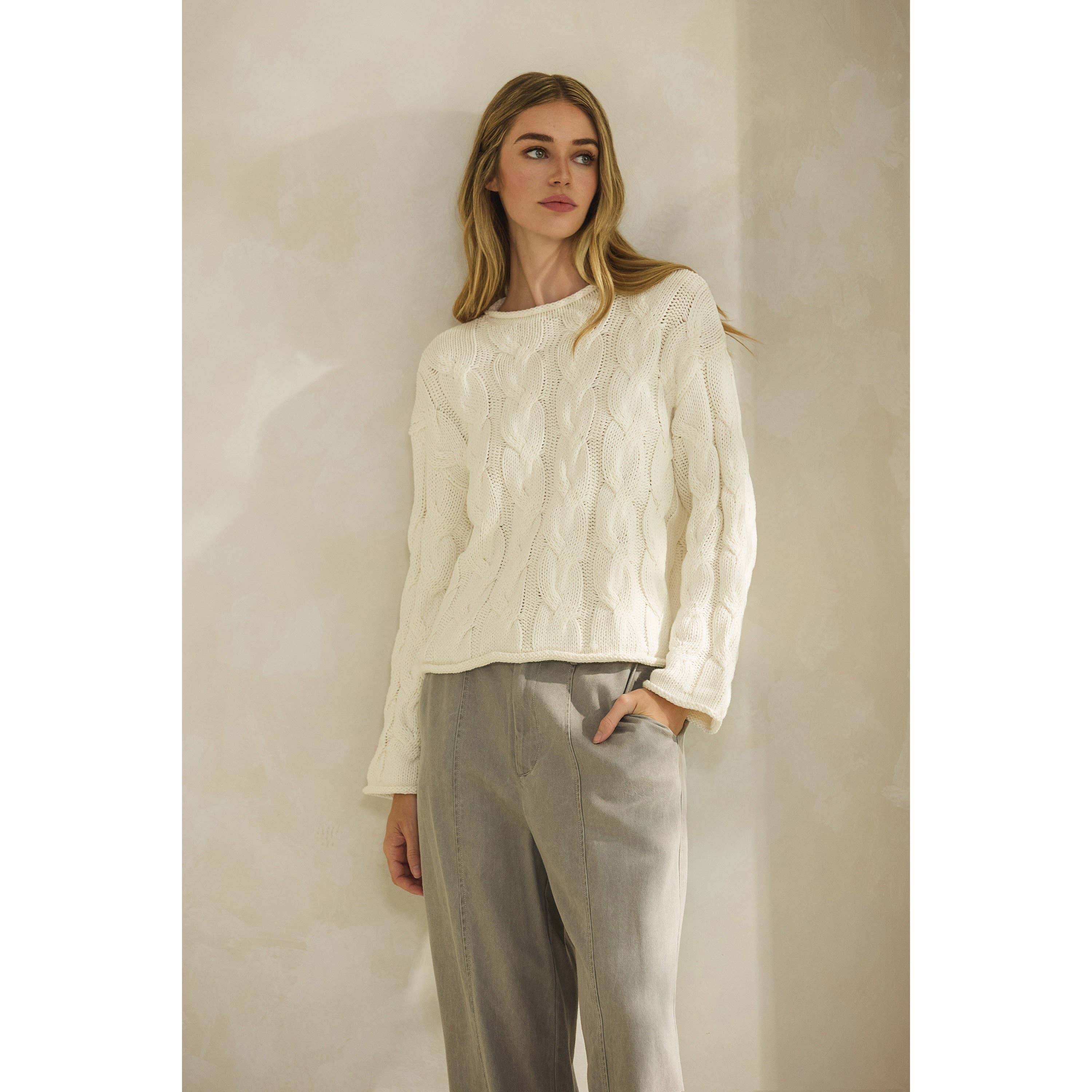 Honey Mango - Wholesale Knit Sweater - Women's - Cable knit sweater7