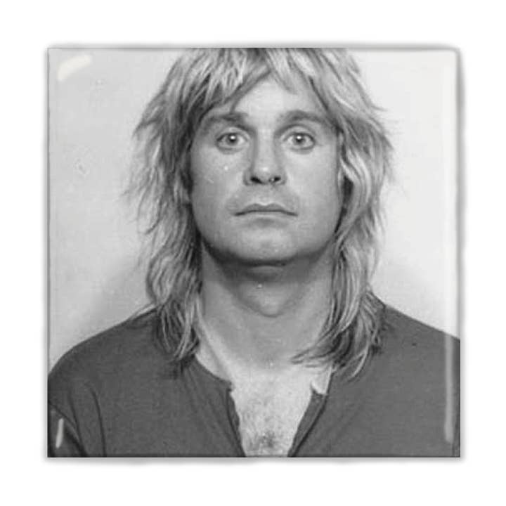 Imán para foto policial de Ozzy Osborne, 2 x 2 para venta al por mayor de Lucky Mfg. Co.