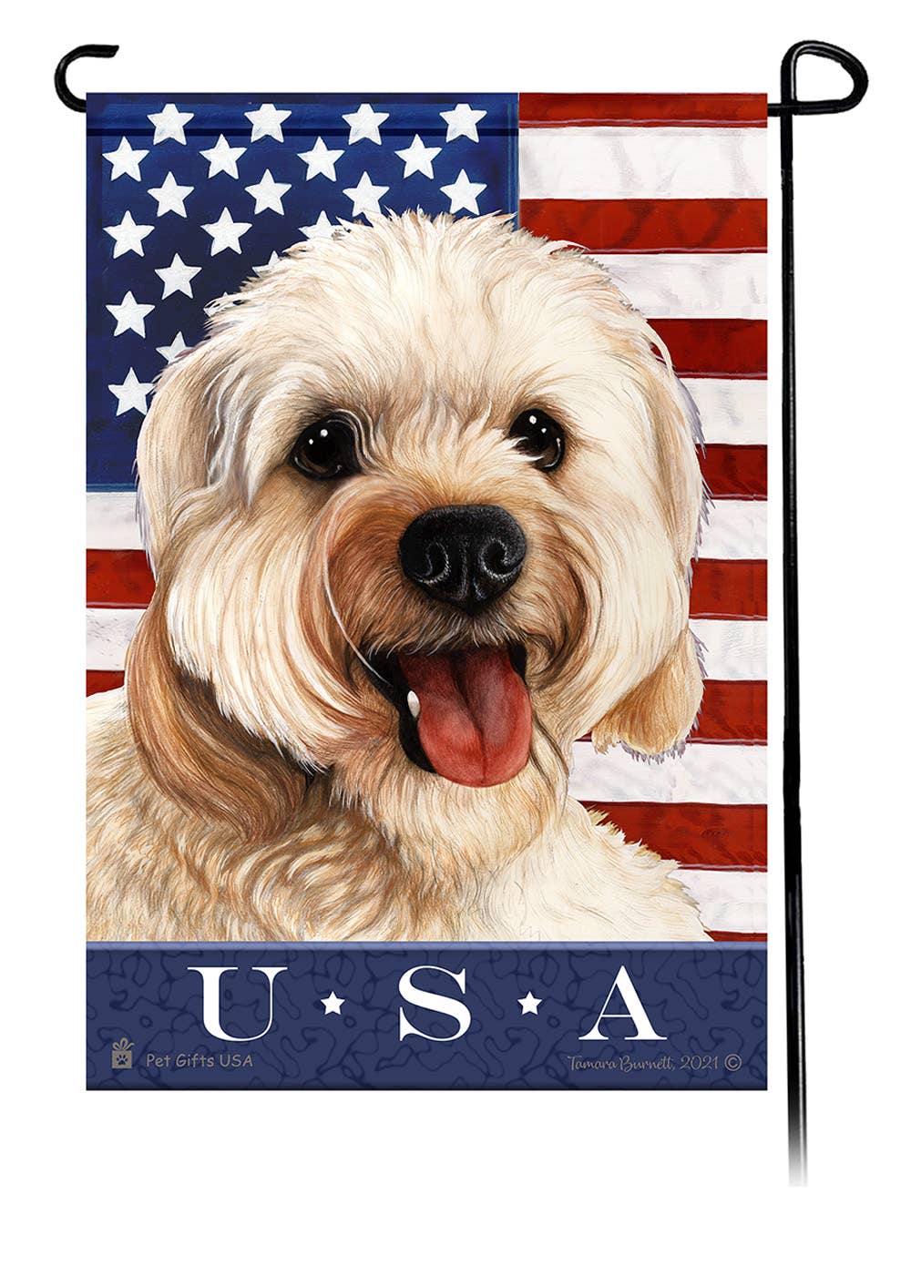 Pet Gifts USA, LLC - Vendita all'ingrosso Bandiere - Bandiera da giardino blu bionda Cavapoo0