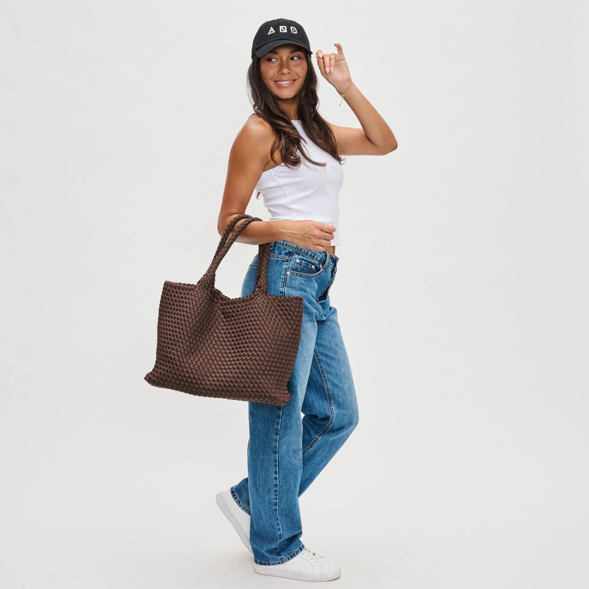 Sol and Selene – Großhandel Tragetasche – Damen – Große gewebte Neopren-Tasche "Sky's The Limit"137