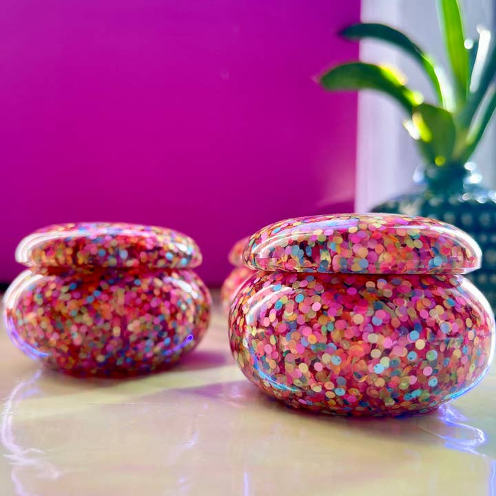 Prescription Resin - Wholesale Jewelry Dish - RESIN ROUNDED TRINKET POT | x 6 MIXED ASSORTMENT