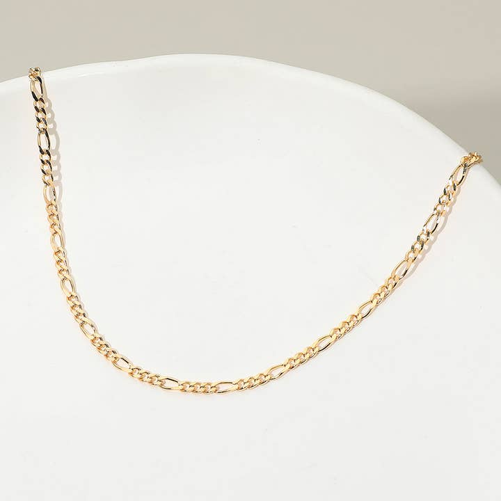 18K Gold Filled Classic Figaro Chain Necklace for wholesale by Sensibling Corp.