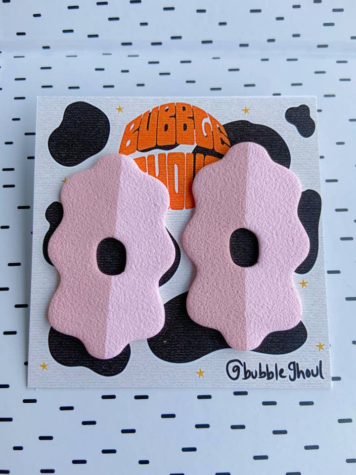 Polymer Clay Squiggle Stud Earrings for wholesale by Bubble Ghoul