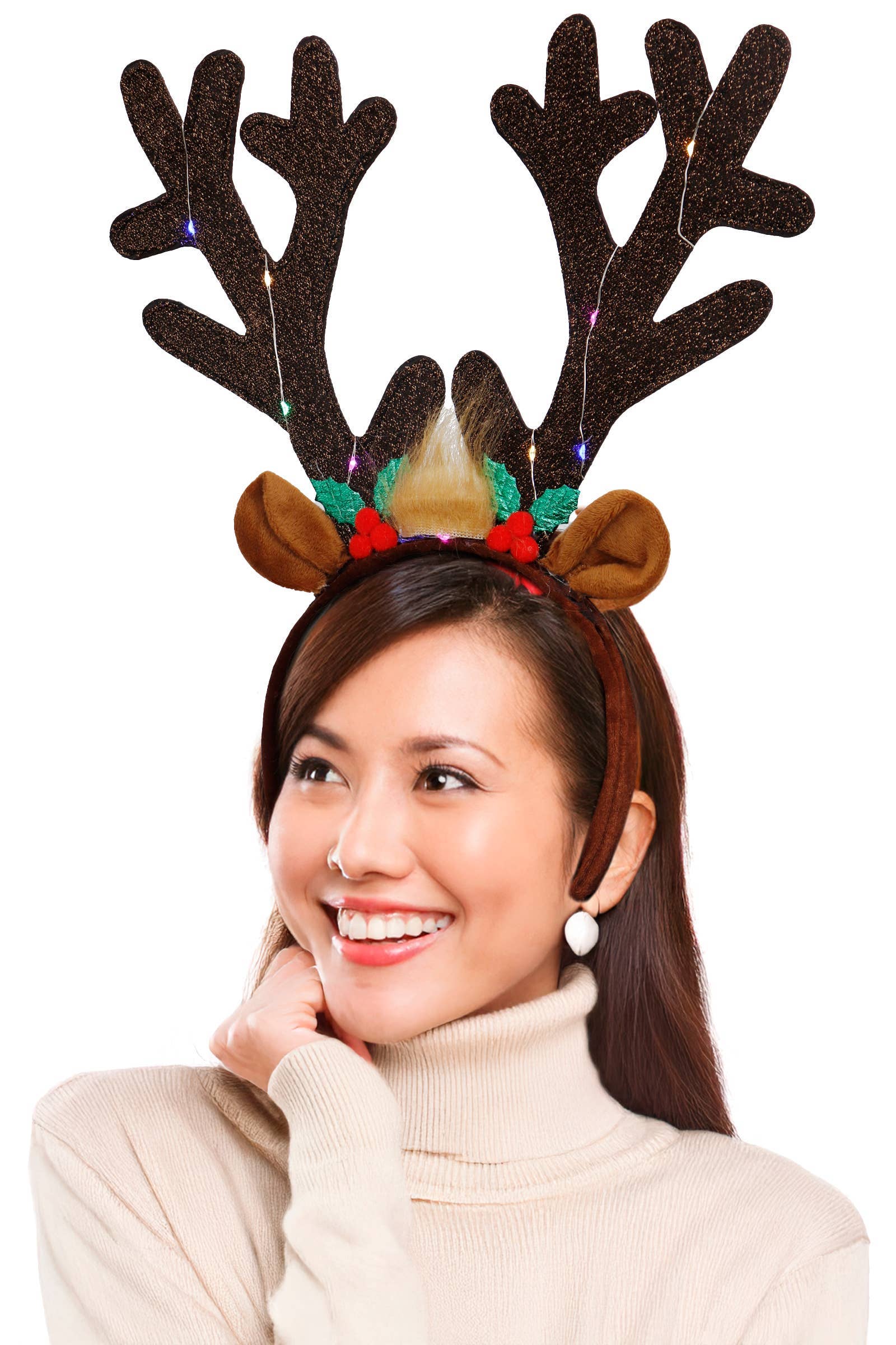 ASSORTED Oversized Reindeer Antler Led Light-up Hairband for wholesale on Faire1