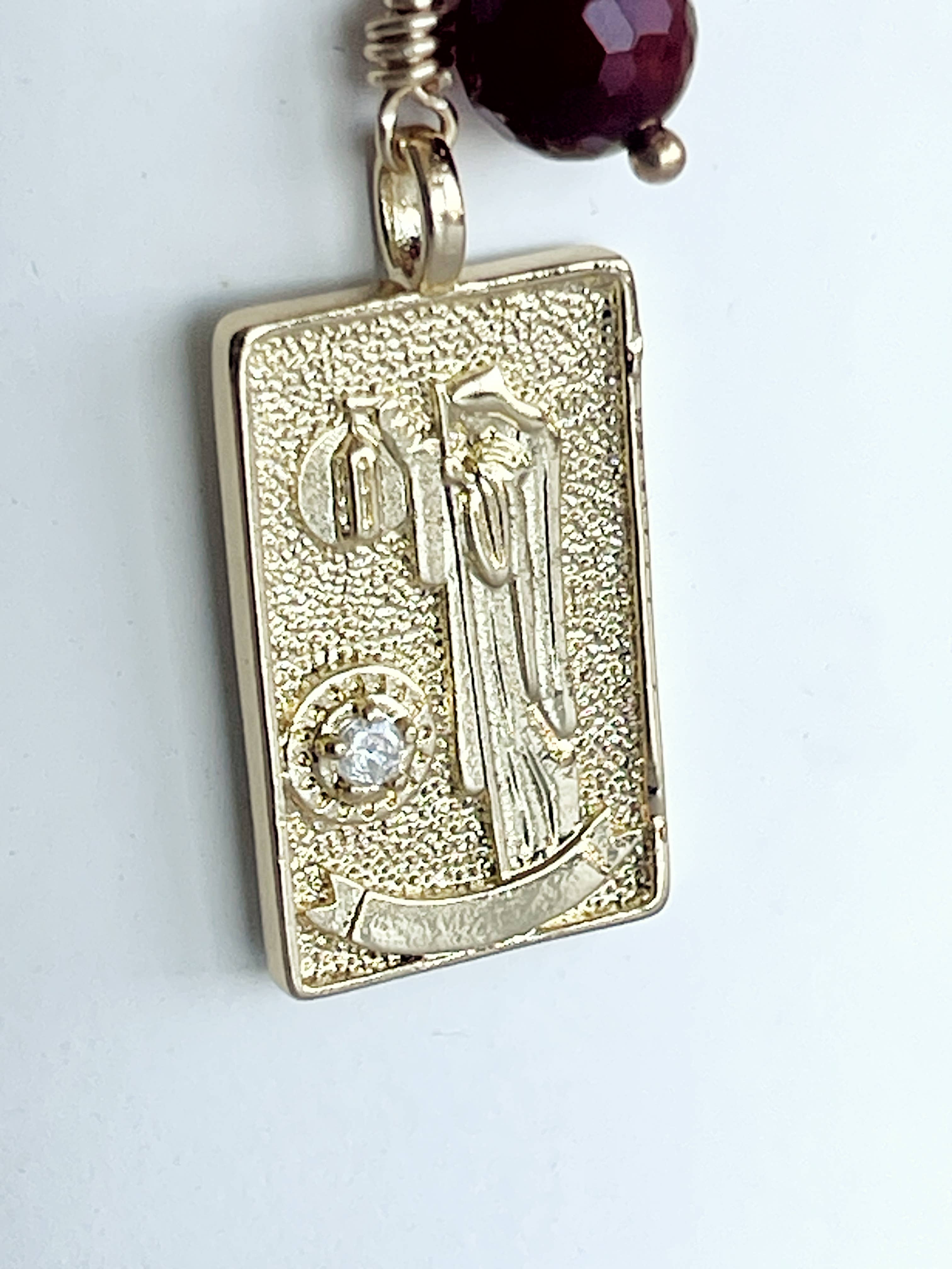 Rage Gems & Jewelry – Colar pingente/pendente por atacado – Colar de cartas de tarô do eremita3