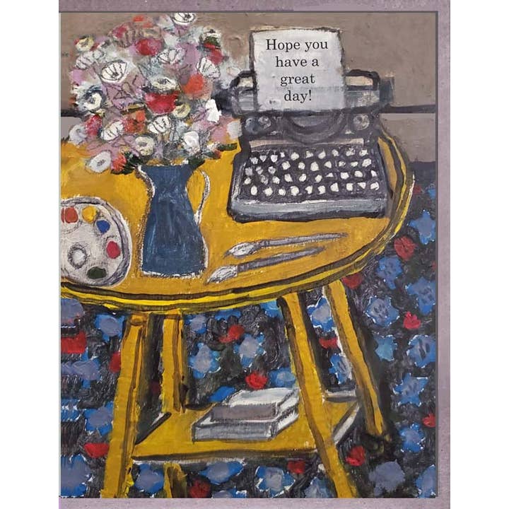 Typewriter. Great Day. Brenda OIson for wholesale by Blueberry Road Cards