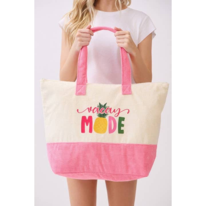 CC Wholesale Clothing - Wholesale Tote Bag - Women's - Vacay Mode Terry Tote8