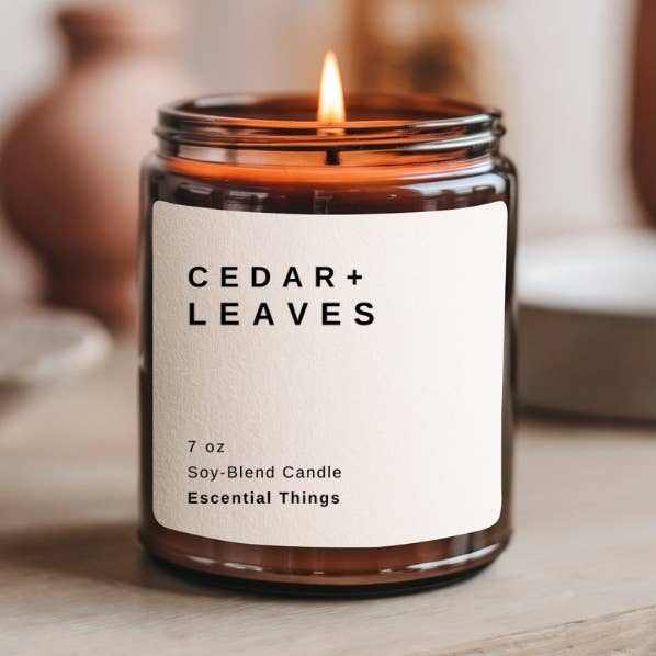 Cedar + Leaves Candle for wholesale by Escential Things