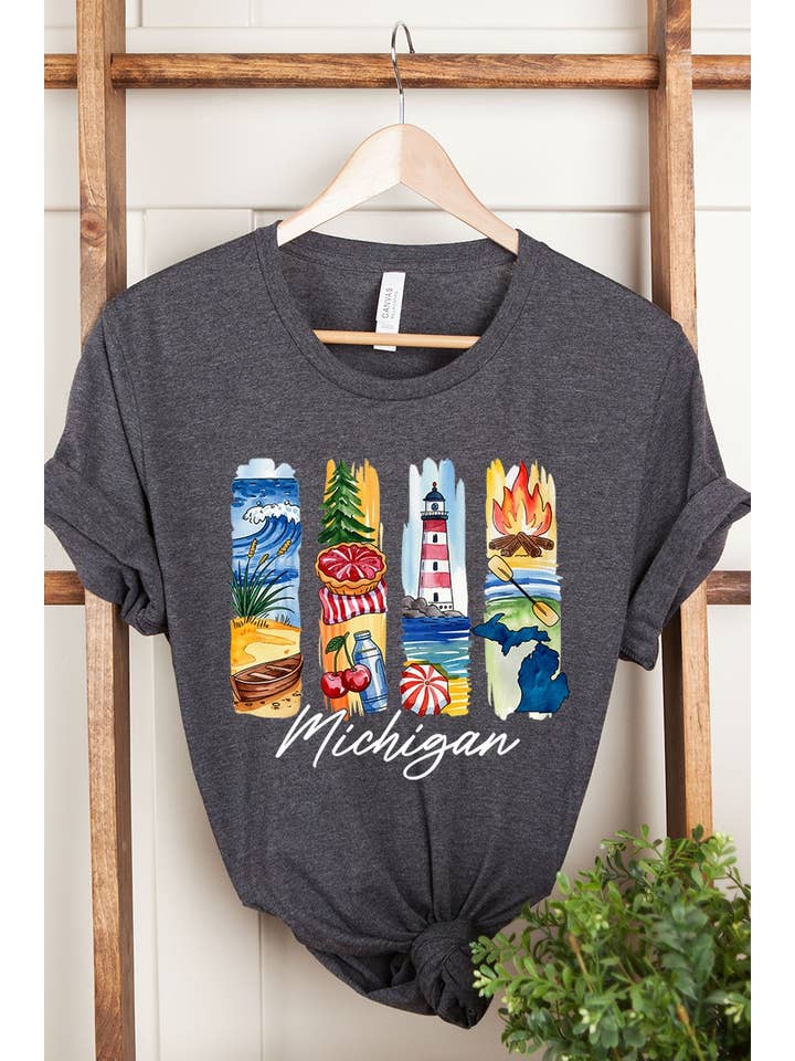 COLORBEAR - Wholesale T-Shirt (Graphic) - Women's - Michigan State Brushstroke Graphic Tee4