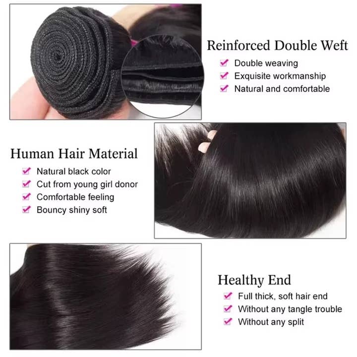 Ta Clara - Wholesale Hair Extensions - 100% Brazilian Human Hair Natural Color Bone Straight Bundle