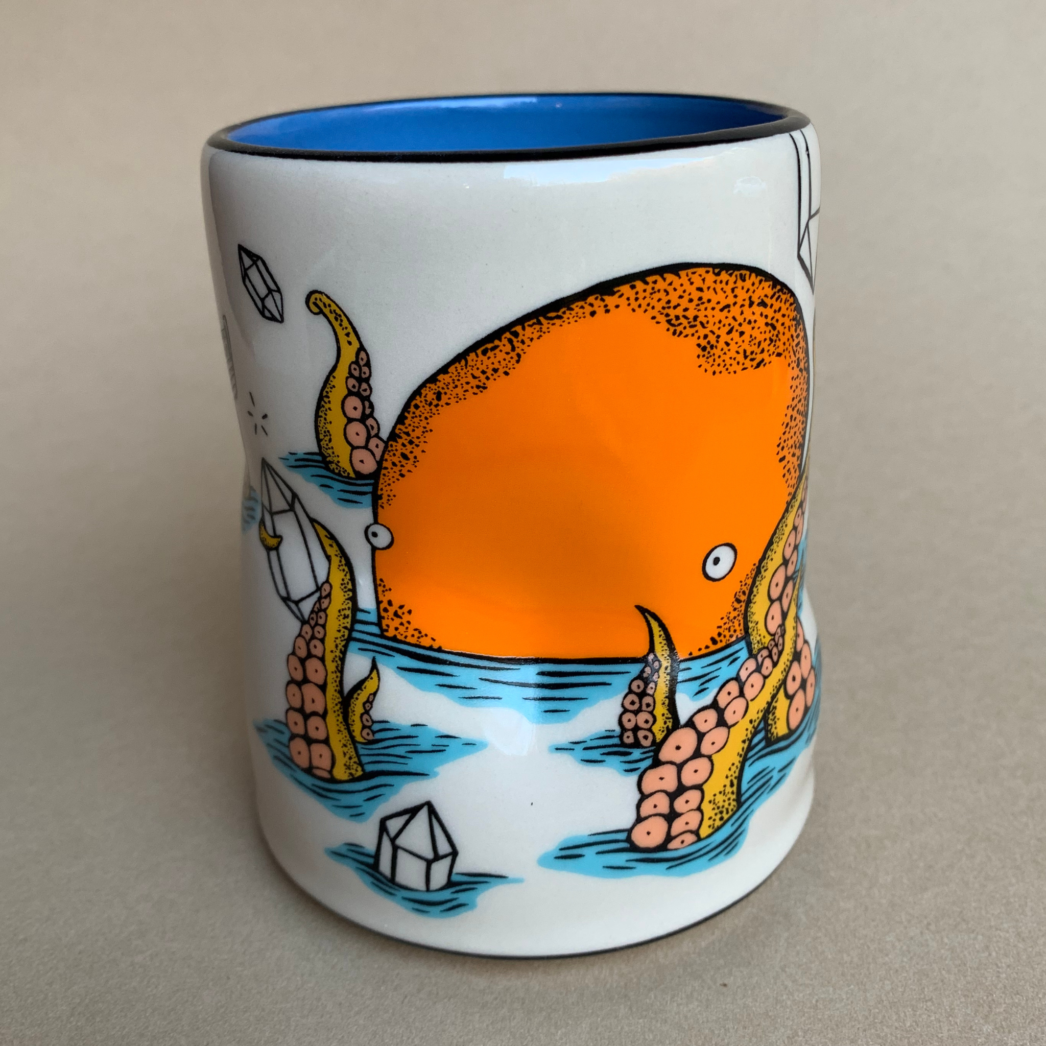The Bowl Maker - Wholesale Coffee Mug - Lucky Kraken Cup - XLarge Ceramic Mug1