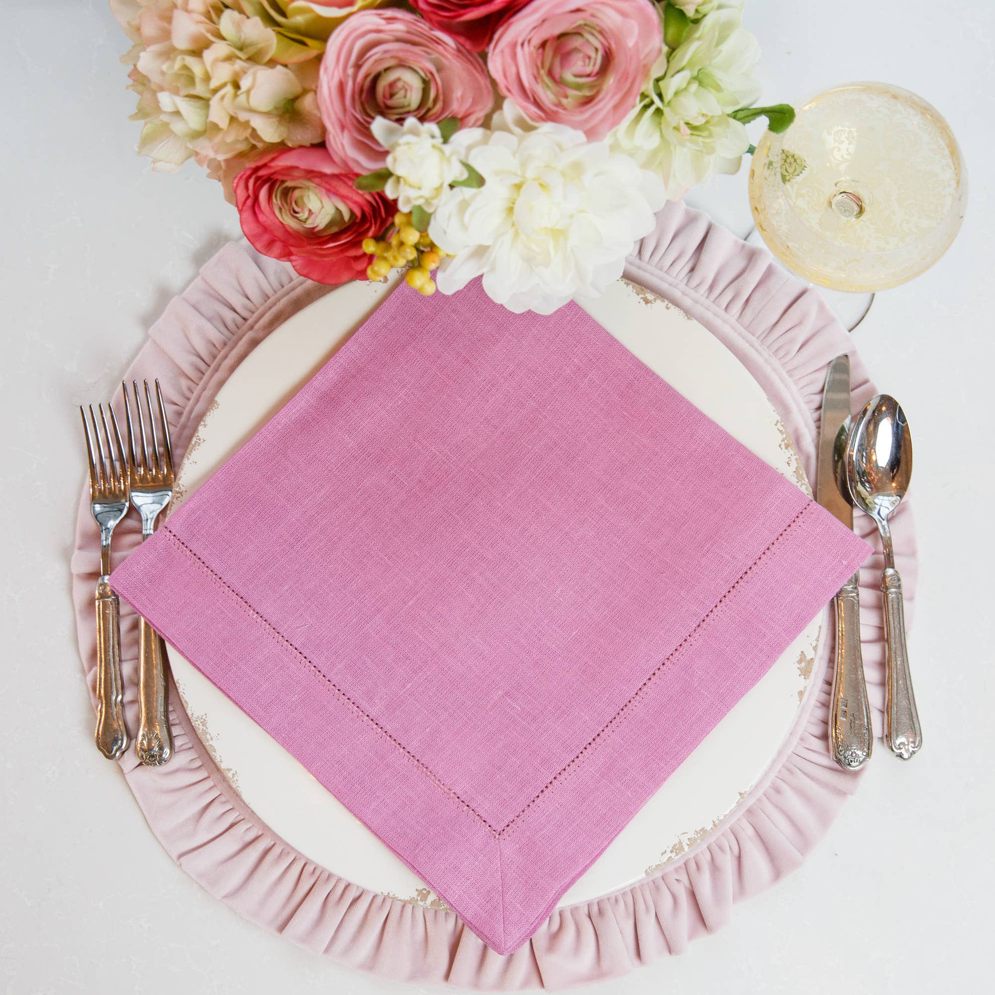 Arte Italica & Crown Linen Designs - Wholesale Dinner & Cloth Napkin - Hemstitch Large Napkin11