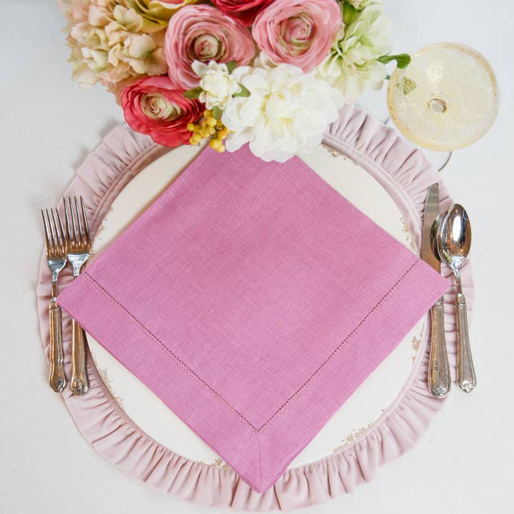 Arte Italica & Crown Linen Designs - Wholesale Dinner & Cloth Napkin - Hemstitch Large Napkin11
