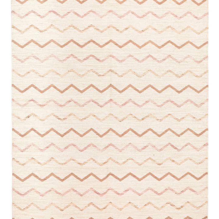 Tappeto Kilim a Tinture Naturali (6'1'' x 7'7'') – Tappeto Minimalista Fatto a Mano in Lana per la vendita all'ingrosso da parte di Rugtolia