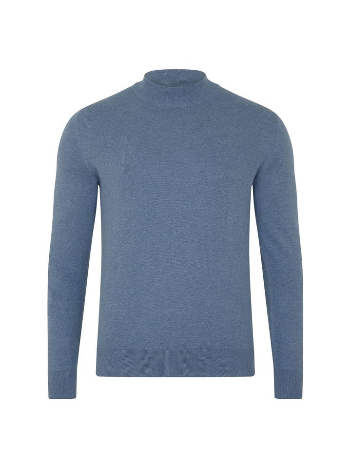 Paul James Knitwear - Wholesale Knit Sweater - Men's - Mens Ultra Fine Cotton Mock Turtle Neck Jumper10
