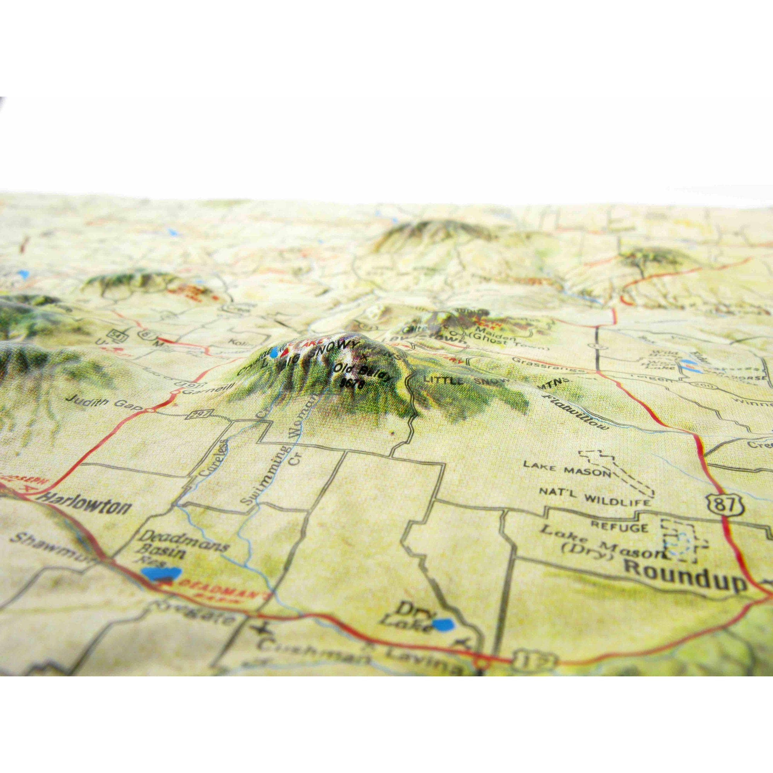 Map Shop - Wholesale Map - Montana Satellite Raised Relief Map by Hubbard3