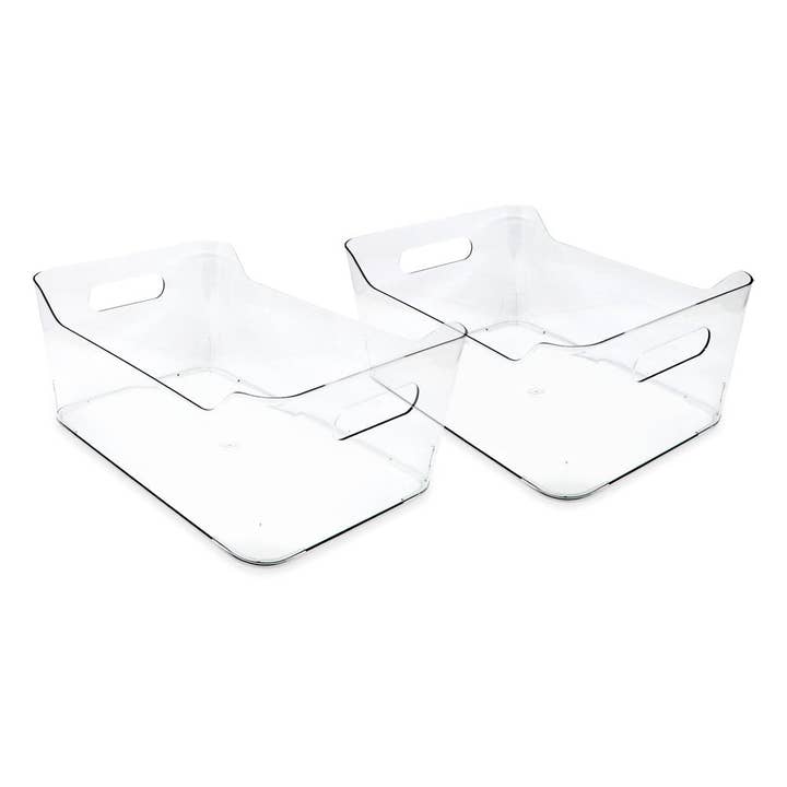 Isaac Jacobs International - Wholesale Storage Bin - Isaac Jacobs Clear Storage Bins w/Handles, Plastic Box Set