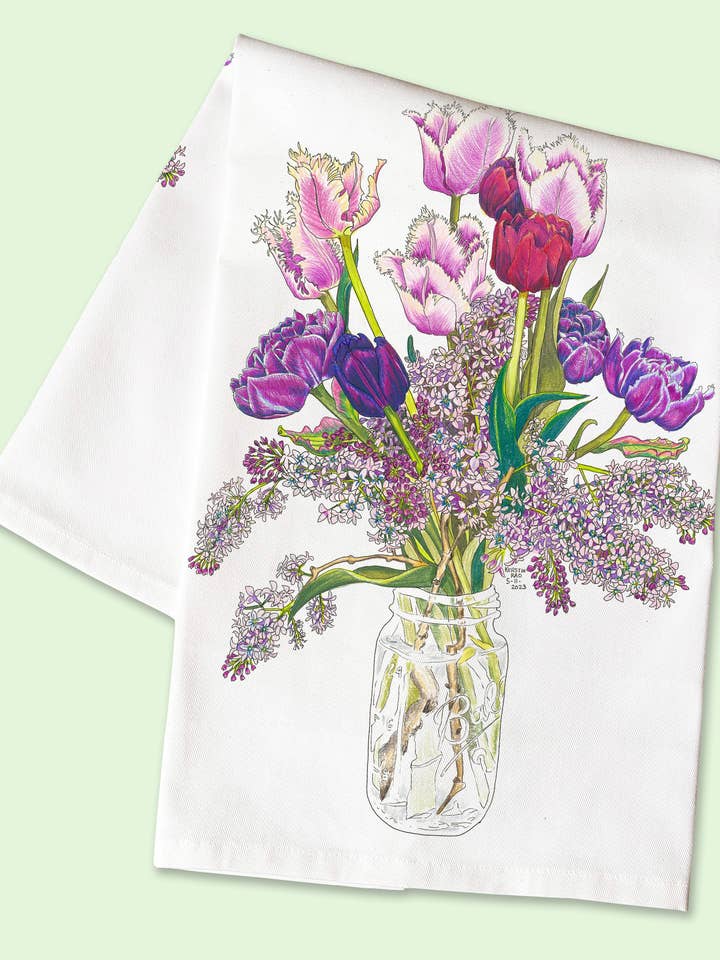 Tea Towel - Textured Tulips for wholesale by Vivid Cottage