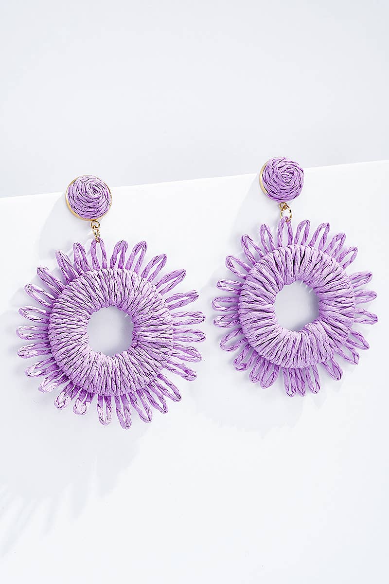 BYREN | ÉLINE L'ATELIER - Wholesale Dangle Earrings - Straw earrings with steel stud 124NN022