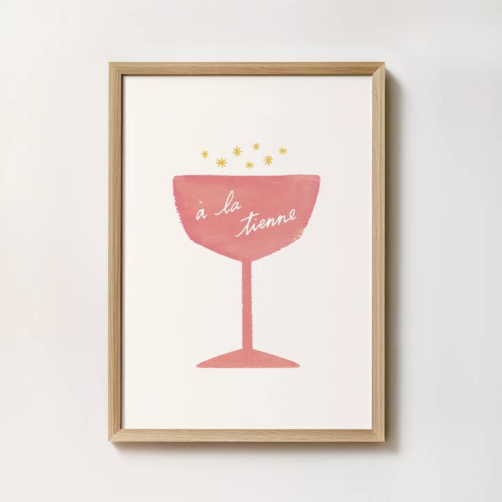 Kunsttryk Champagne rosé "Skål for dig" Fransk for engroshandel hos intemporalis