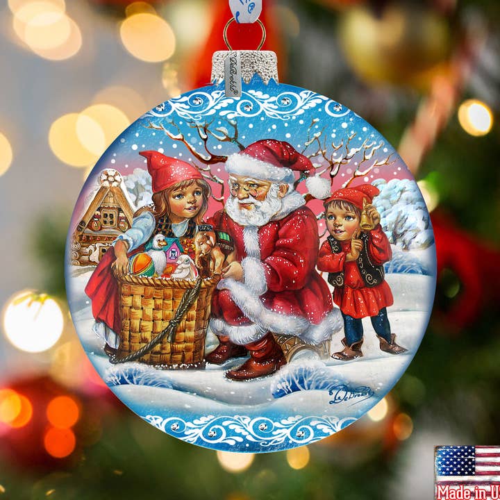 Enfeite de vidro de Natal retrô, pintado à mão LE por G.debrekht por atacado de G DeBrekht