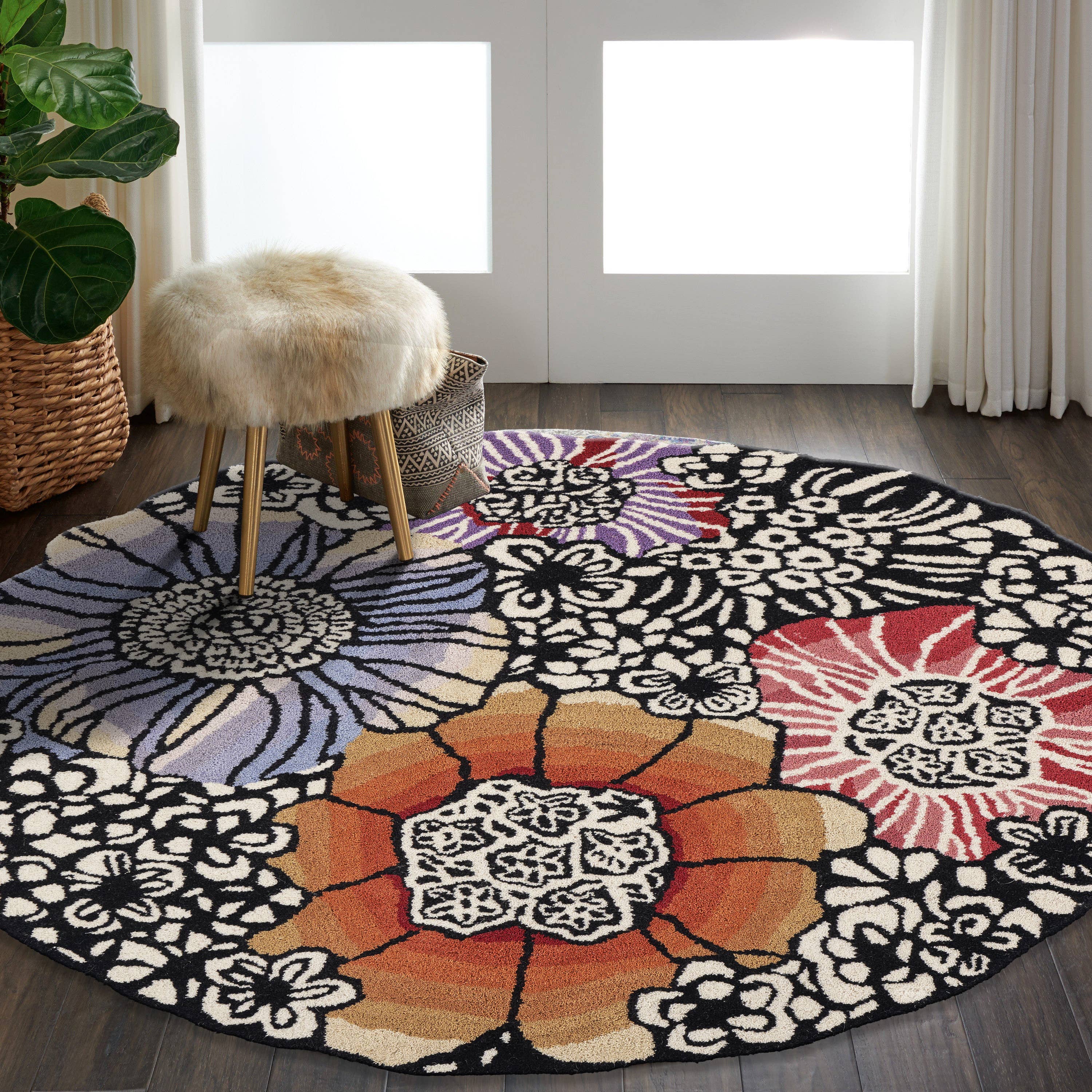 LR Home - Wholesale Area Rug - Raelyn Vintage Floral Hand-Tufted Wool Round Indoor Area Rug29