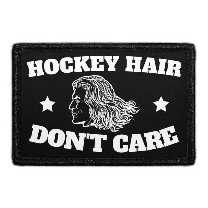 Hockeyhår, ligeglad - aftagelig patch for engroshandel hos Pull Patch