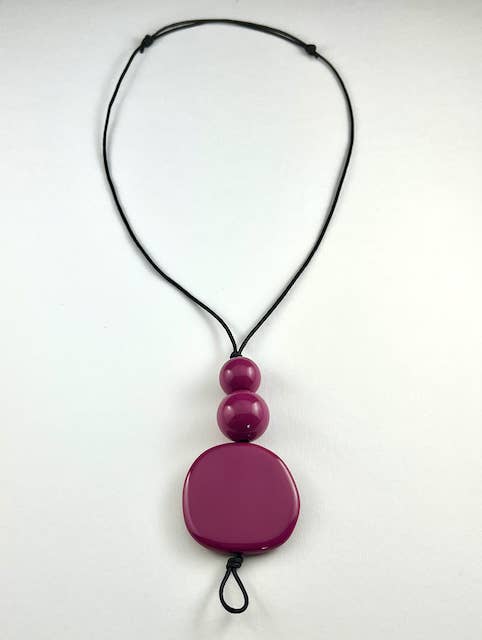 Alter Ego Designs - Wholesale Pendant/Charm Necklace - WISDOM: Resin Bead Pendant in Passion Pink3