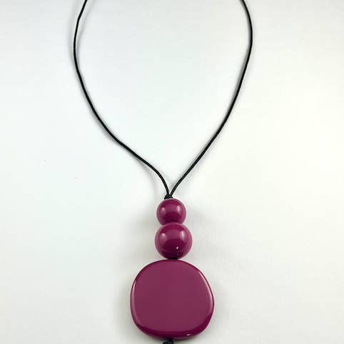 Alter Ego Designs - Wholesale Pendant/Charm Necklace - WISDOM: Resin Bead Pendant in Passion Pink3