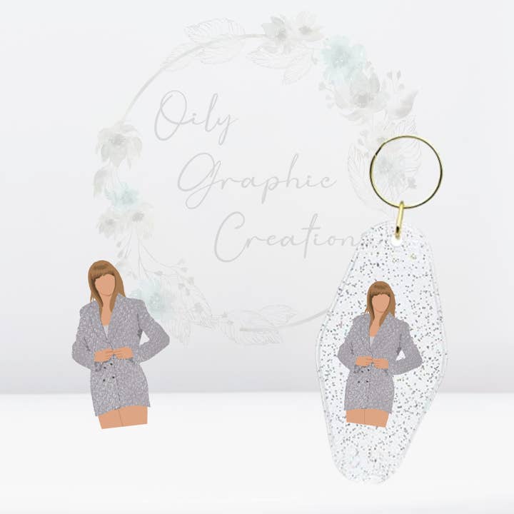 Outfit 2- Taylor UV DTF Keychain Decal for wholesale by Oily Graphic Creations