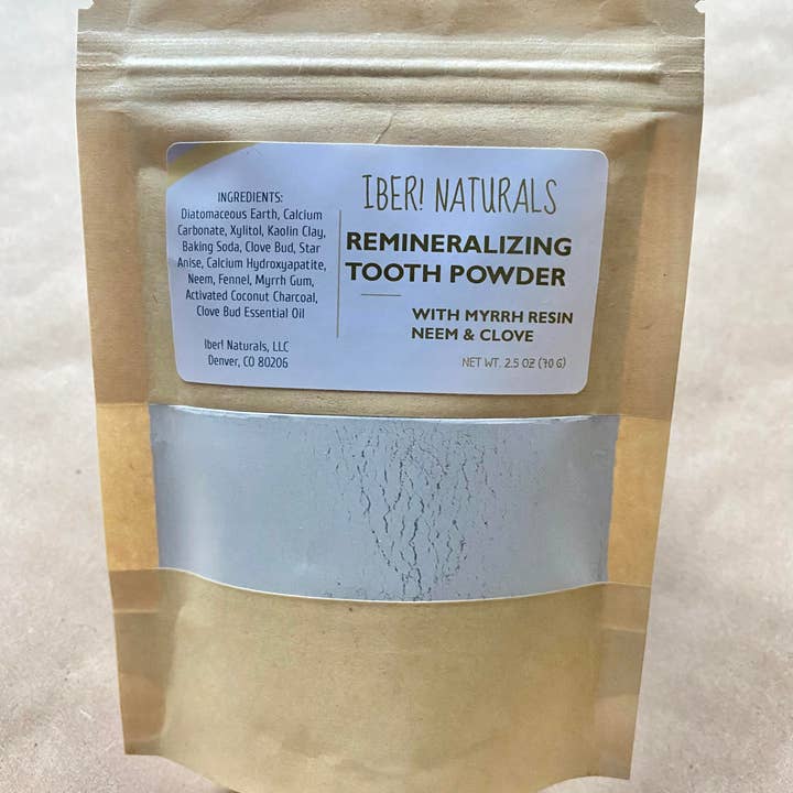 Iber! Naturals, LLC - Wholesale Toothpaste - Remineralizing Natural Tooth Powder with Myrrh Neem Clove