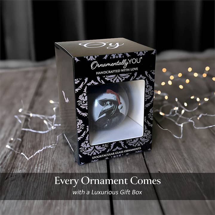 OrnamentallyYou - Wholesale Ornament - Plague Doctor Christmas Spooky Portrait Glass Ornament