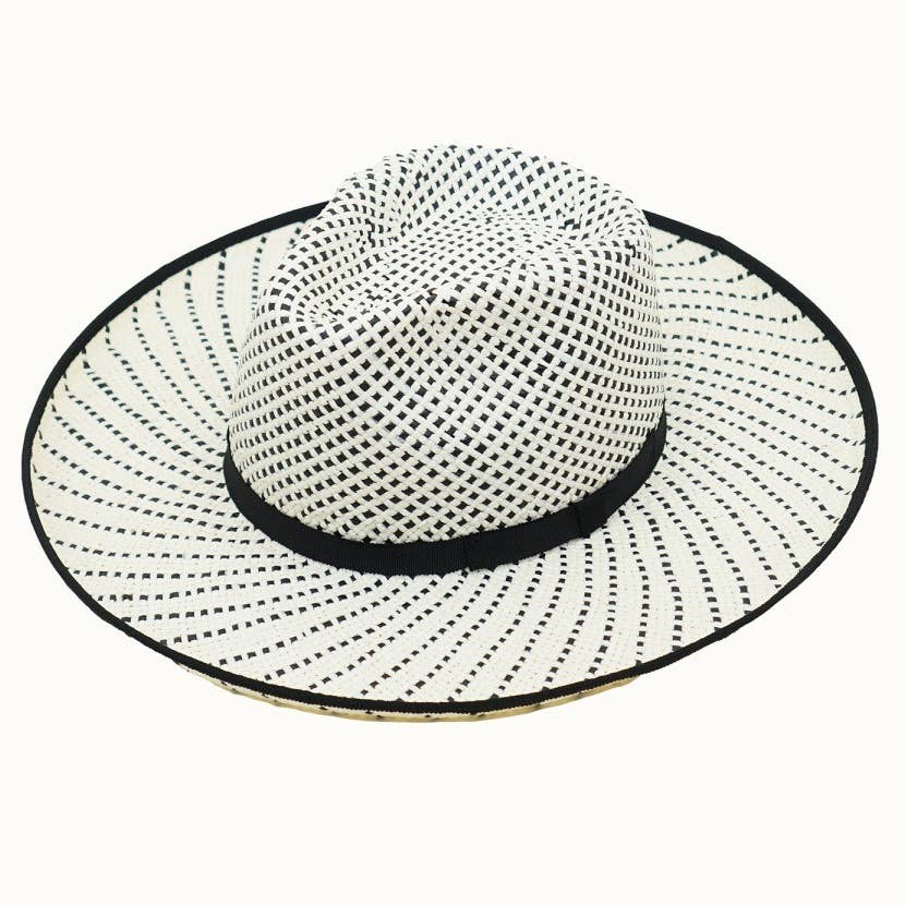 Olive & Pique - Wholesale Straw Hat - Women's - MAVERICK Straw Rancher Hat with Weaved Details, Pencil Brim1
