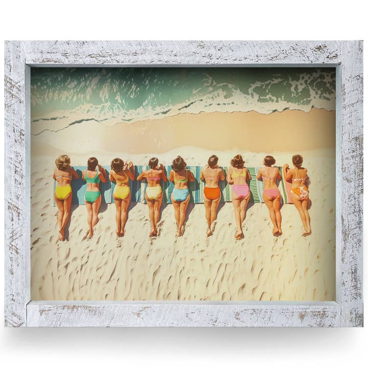 Vintage Beach Bums | Impression murale encadrée en bois véritable pour la vente par Mill Wood Art