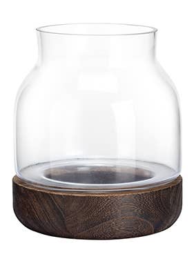 Terrarium Dark Wood Base Item # 17042 for wholesale by Napco