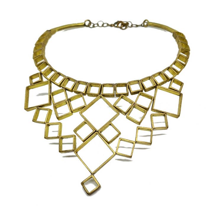 Middelgrote vierkante ketting zonder glas voor wholesale door Grinhilda Szendy