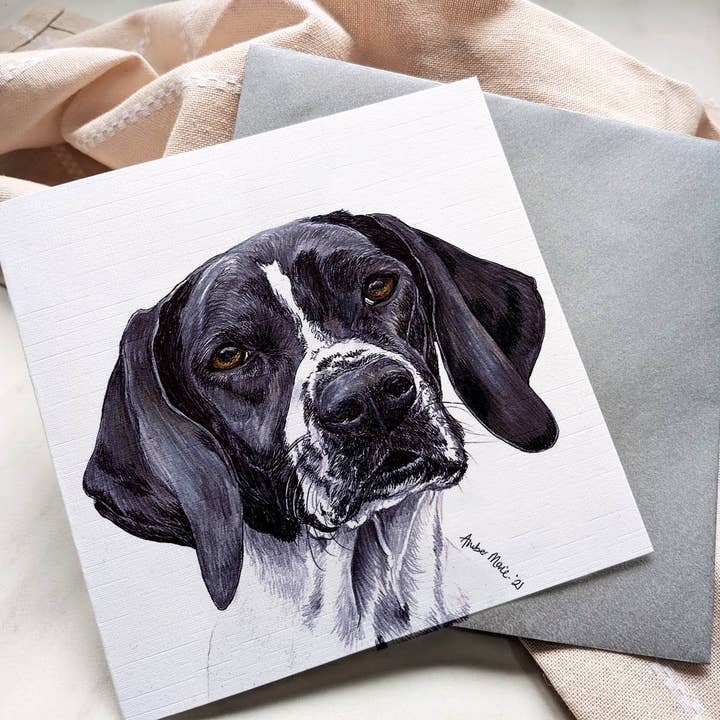 Carte de vœux Pointer anglais Toute occasion / Juste pour dire pour la vente par Amber Marie Studio