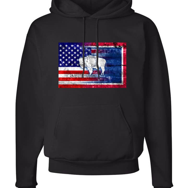 USA / WYO Flag Sweatshirt or Hoodie for wholesale by This Joyful Home