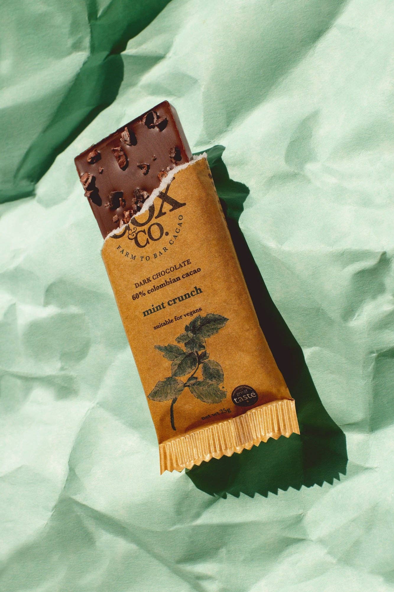 Cox&Co – wholesale Chocolate bar – Mint Crunch 60% Dark Chocolate bar - 70g3