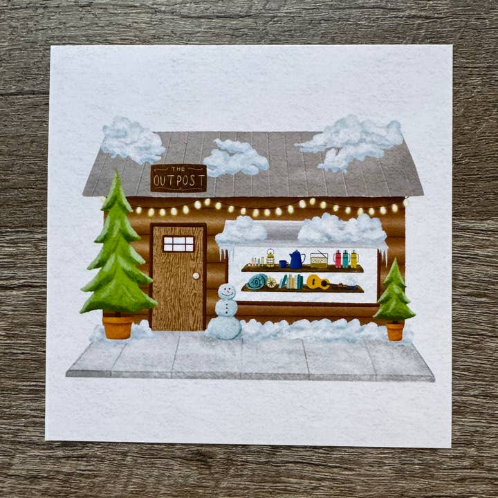 4x4 Camping Shop Art Print, Tiny Shops Collection, Outpost for wholesale by blonde birdie