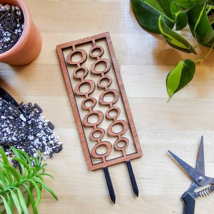 Leaf & Node - Wholesale Trellis - Indoor Houseplant Trellis - MCM Bubble (Wood)